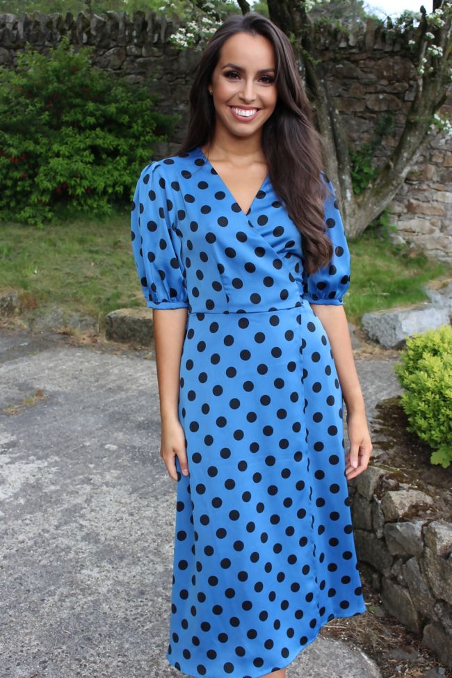 Polka Dot Midi Wrap Dress Outlet Store, UP TO 55% OFF | www.aramanatural.es